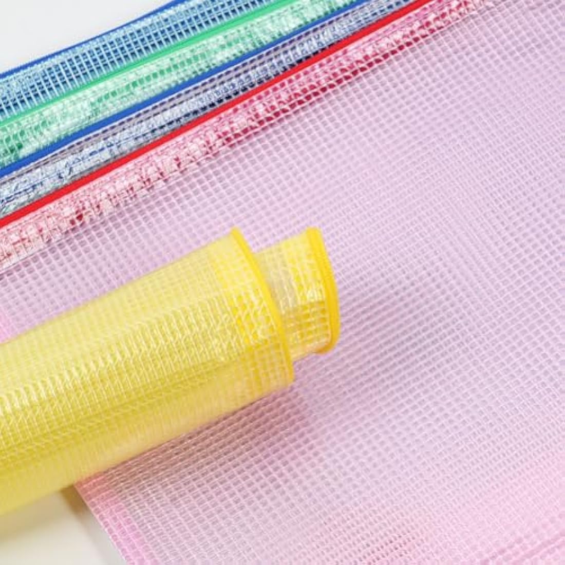 Vicloon Plastic Wallets, 15Pcs A4 A5 A6 Zip Lock Bags Mesh Document Wallet Document Folders Plastic Pockets Zipper File Wallet for School Office Homework Travel Storage Bags (Multicolor)