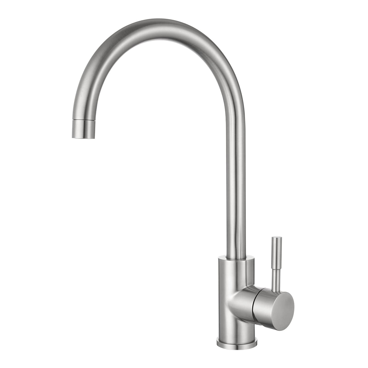 Kitchen Taps Stainless Steel Kitchen Sink Tap Mixer Brushed Nickel Single Lever 360 Swivel Spout Monobloc Mixer Taps for Sink 1 Hole High Arc Hapilife