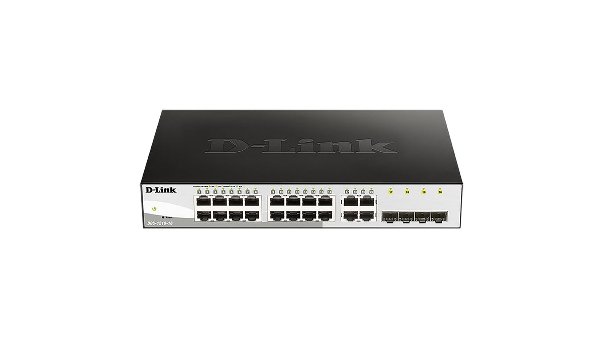 D-Link DGS-1210-16 16-Port Gigabit Smart Managed Switch with 4 SFP Ports (Fanless) IEEE 802.3az Energy Efficient Ethernet, D-Link Green 3.0