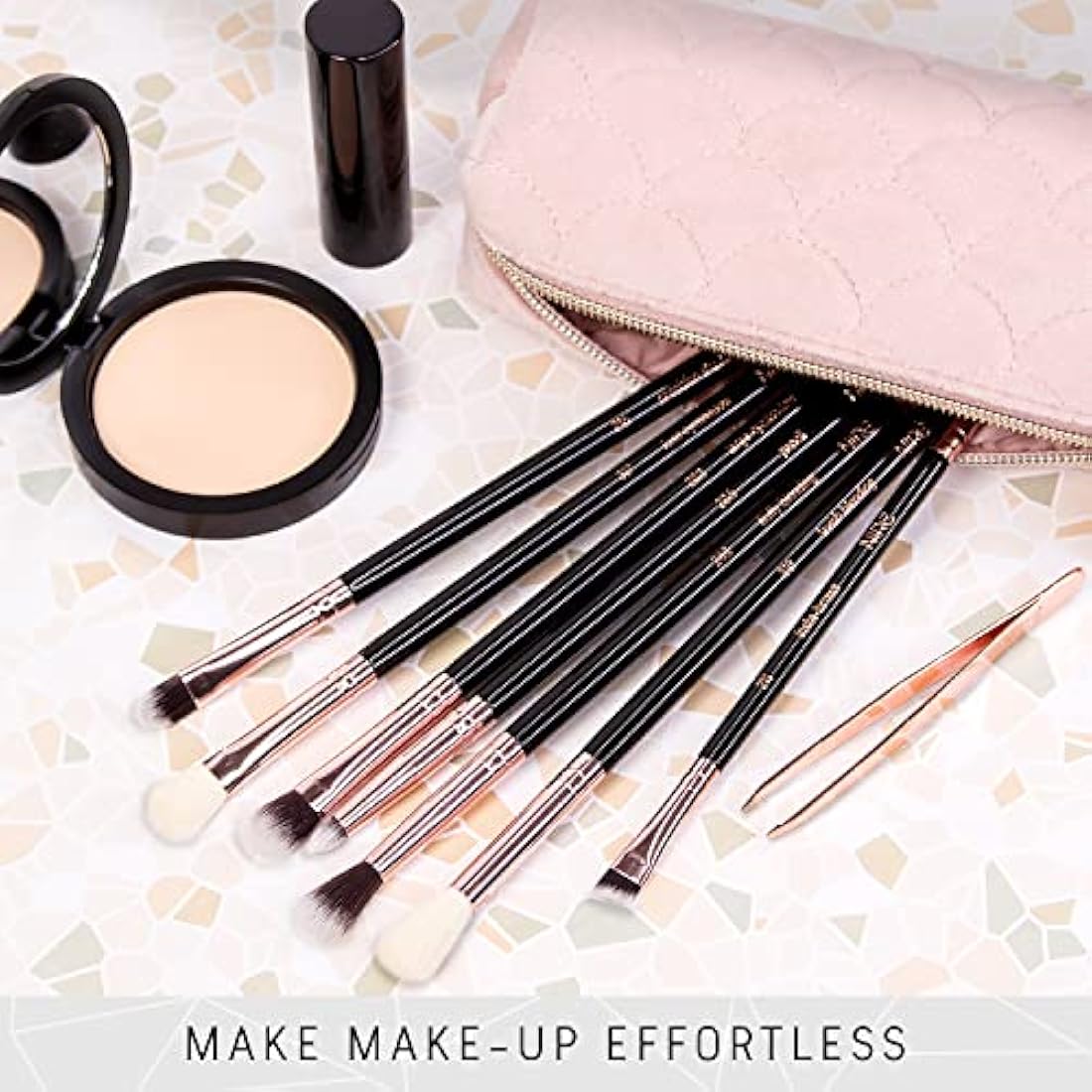 Niré Beauty Eye Brush Set - Award Winning Eye Makeup Brushes for Eyes and Brows Including Eye Shadow Brush Set, Eyebrow Brush and Tweezers