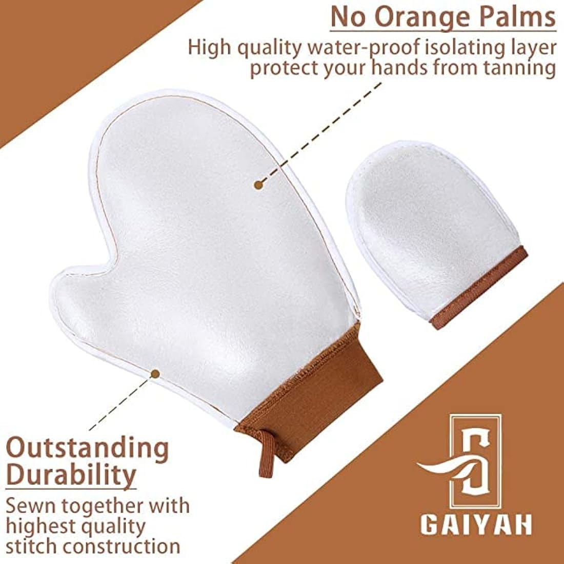 GAIYAH Self Tanning Mitt Kit - 5 in 1 Fake Tan Mitt Set,Self Tan Mit Glove, Tanning Brush, Exfoliating Gloves, Lotion Applicator for Back Tanner Applicator