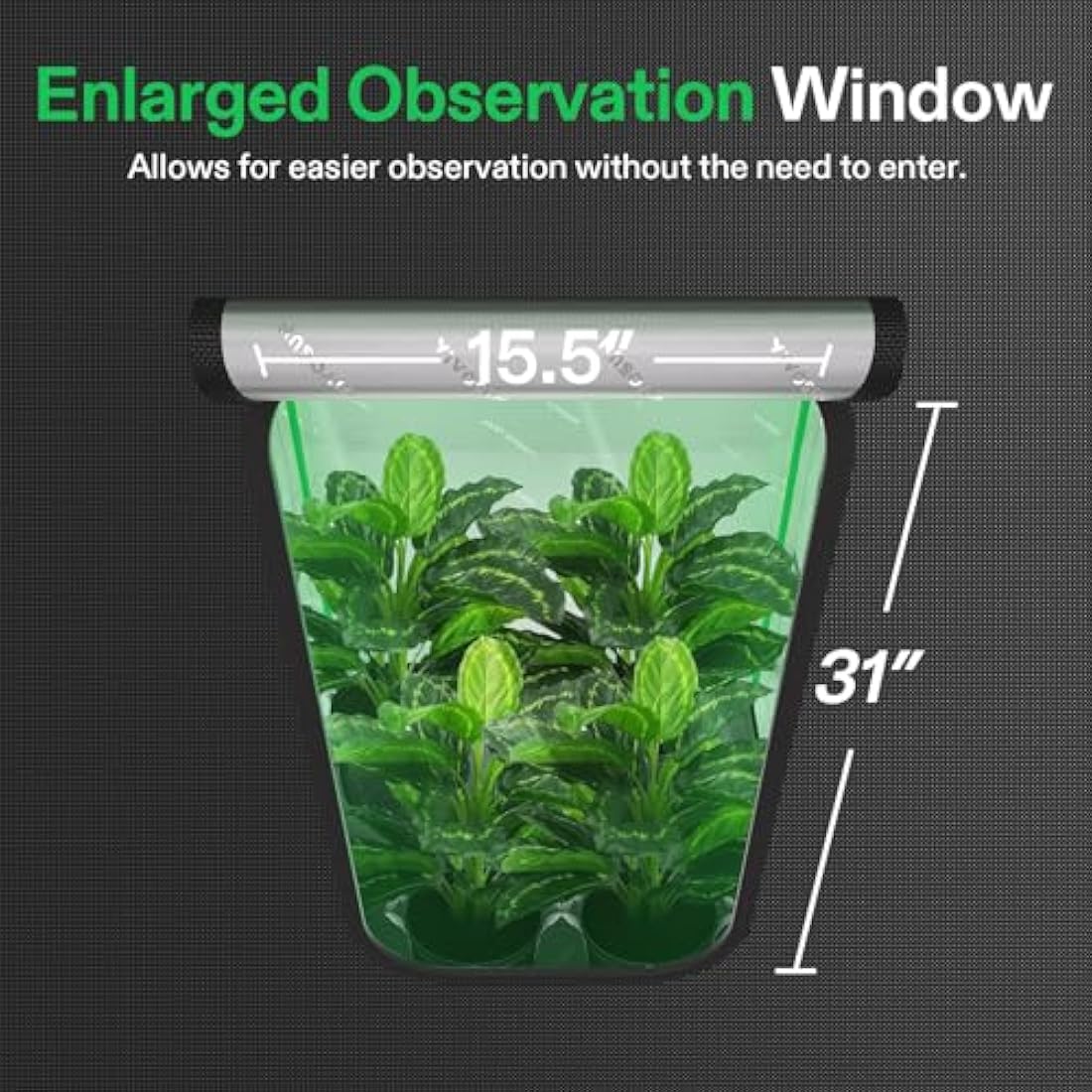 VIVOSUN Pro Grow Tent 80 x 80 x 160 cm Grow Tent with Thick 22 mm Poles, Oxford Fabric with Highly Reflective Mylar Extra Hanging Poles for Hydroponics P276 for AeroLight A150, No High CFM Set
