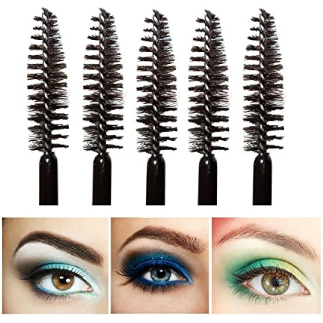 G2PLUS 100 PCS Black Eyelash Brushes Spoolies - Eyebrow Spoolie Brushes -Disposable Mascara Wands - Eyelash Extension Brushes for Extensions
