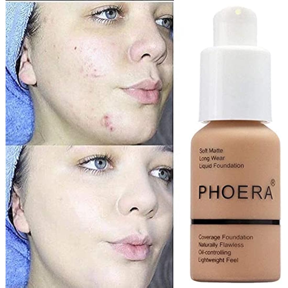 Aquapurity Phoera® Full Coverage Foundation Soft Matte Oil Control Concealer 30ml Long Lasting Flawless Cream Smooth (105 SAND)