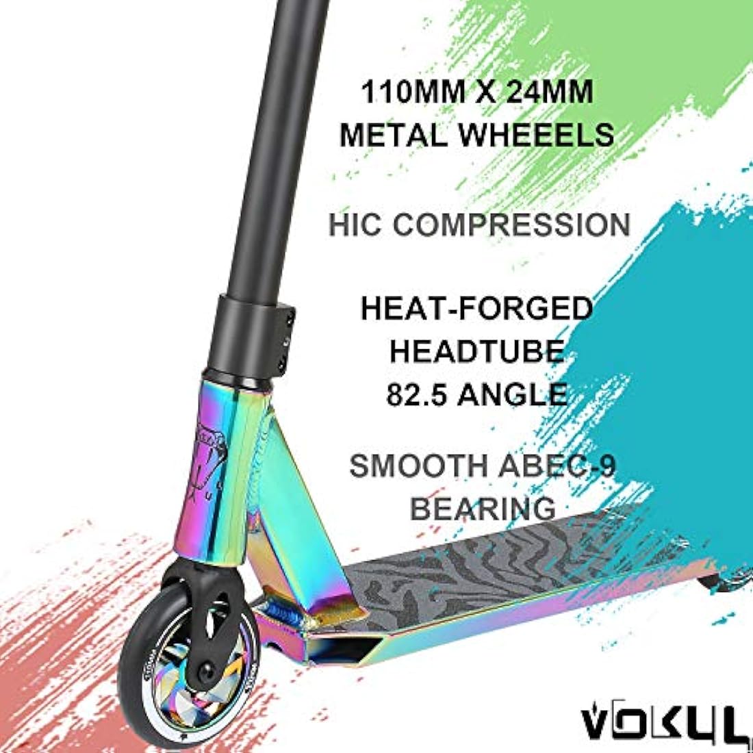 VOKUL BIZT K1 Pro Scooter - Stunt Scooters for Kids 7 Years and Up, Beginner to Intermediate Tricks Freestyle Scooters with 110MM Alloy Wheels