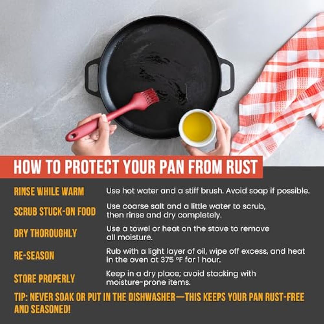 Chef Pomodoro Cast Iron Pizza Pan, Pre-Seasoned 12 Inch Skillet With Handles, Griddle for Dosa Tawa Roti, Comal for Tortillas, Baking on Stove, Oven, Grill BBQ and Camping