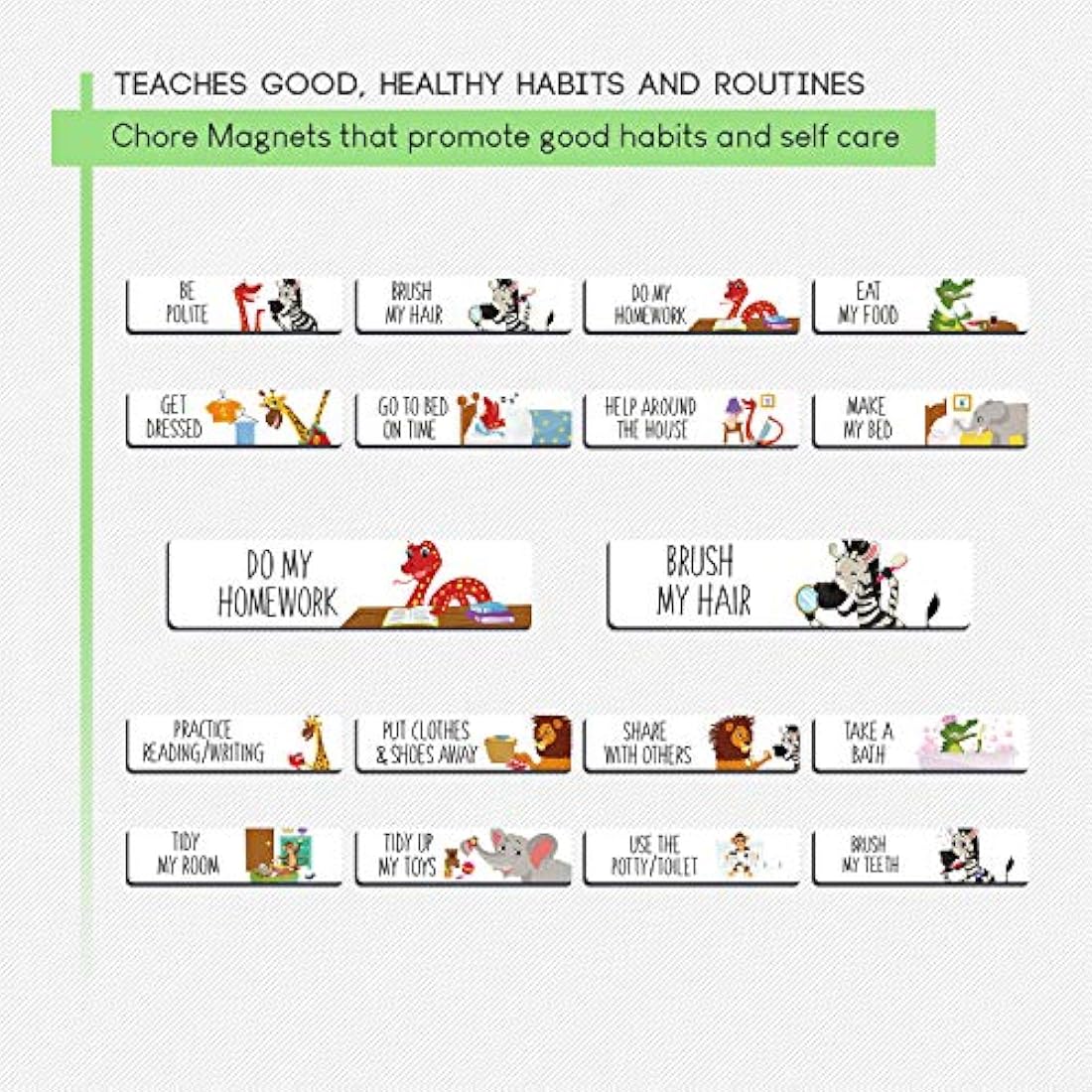 Luigi's Large Safari Animal Potty Training Reward Chart | Chores Chart for Kids: Encourages Good Behaviour and Customisable Magnets and Dry Erase Feature | Sticker Chart for Children Behaviour