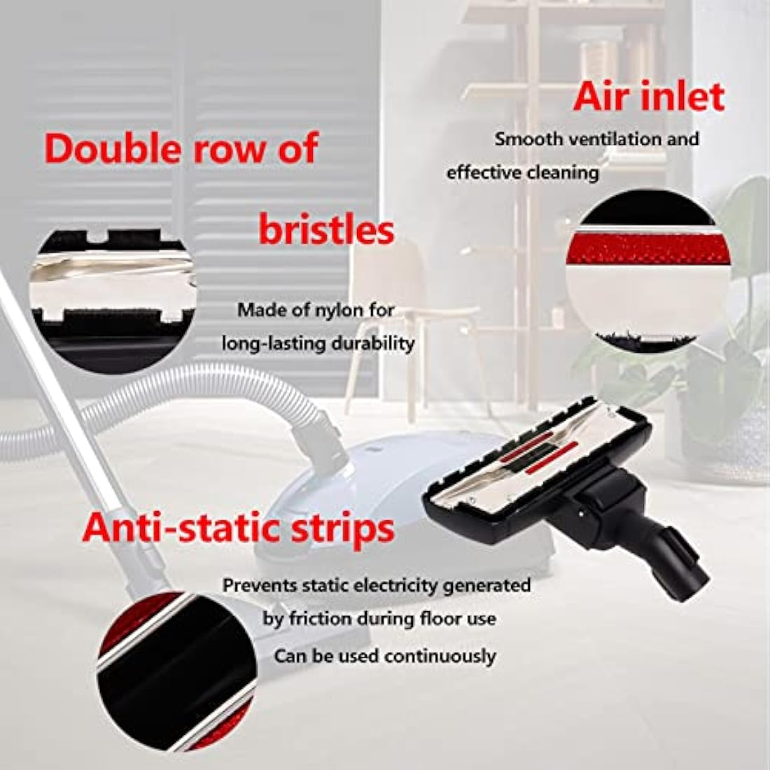 Poweka Floor Head Brush Compatible with Miele Vacuum Cleaner 35 mm Head Replacement for S1 S2 S4 S5 S6 S8 Vacuum Cleaner Floorhead