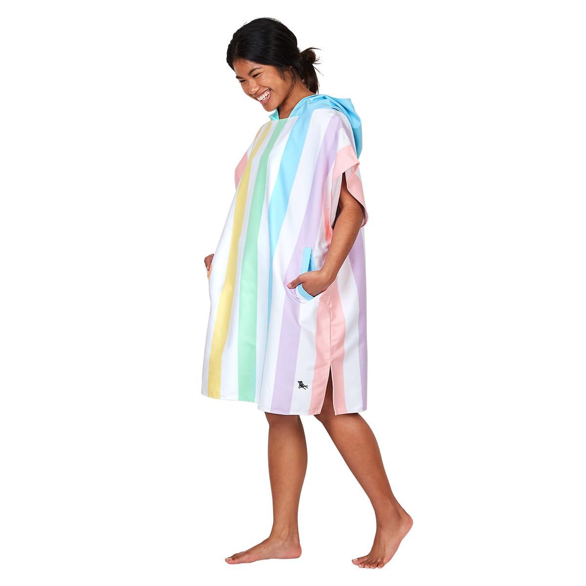 Dock & Bay Adult Beach Poncho - Hooded Towel with Deep Pockets - For Beach & Pool - Super Absorbent, Quick Dry - Summer - Unicorn Waves, Medium