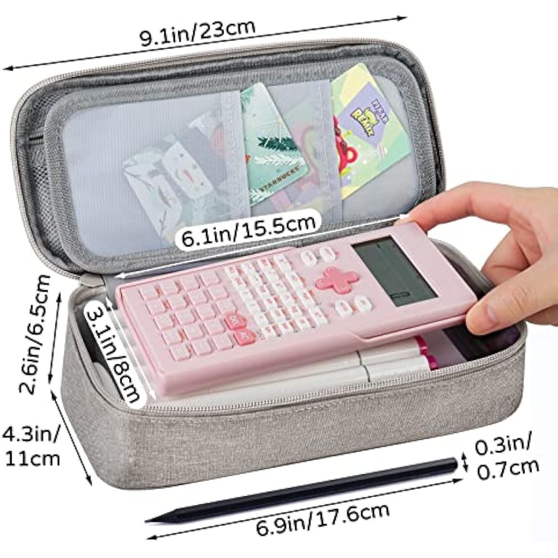WEMATE Large Pencil Case Aesthetic,Big Capacity Canvas Pencil Pouch with Zipper, Pencil Case for Women & Men, Marker Pen Case,Portable Stationery Pencil Bag for Office Light Grey