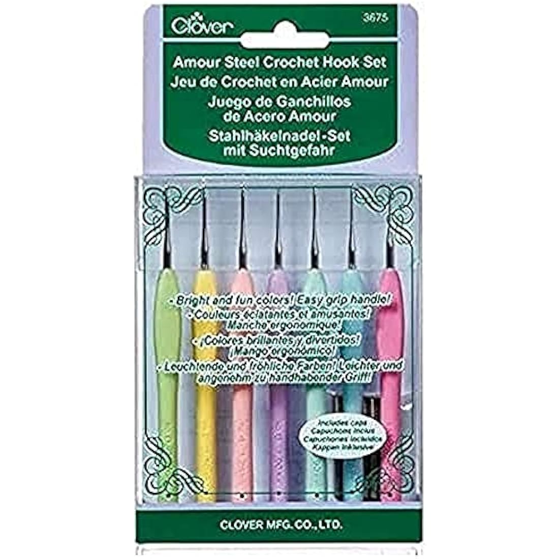 Clover Hook Set, Metal, Green/Yellow/Purple, 1