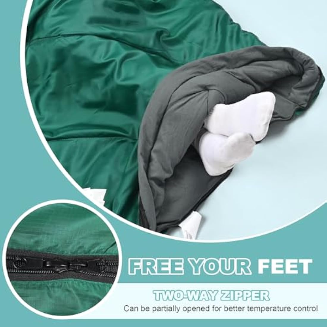 Mcota Sleeping Bag for Adults, Lightweight waterproof XL Sleeping Bag for Camping Backpacking or Hiking, Fit for Big and Tall Person Warm & Cold Weather Activities
