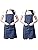 JZK 2 x Denim Jean Adjustable Kitchen Apron with Big Pockets for Women Men for Cooking BBQ Grill Cafe Waiter Bartender Chef Apron