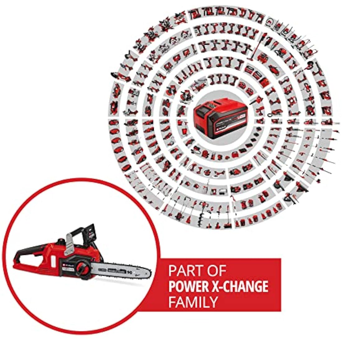 Einhell Power X-Change 18V Cordless Chainsaw | 14 Inch (30cm) OREGON Bar and Blade Chain, Tool-Free Tensioning, Kickback Protection | FORTEXXA 18/30 Solo - Battery And Charger Not Included