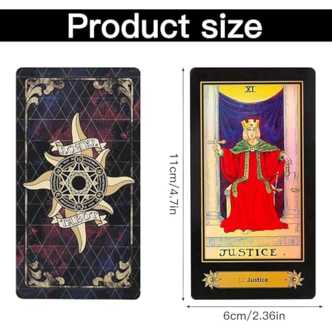 LHKJ 78 Tarot Cards Set,Tarot Deckwith English Instructions Classic Telling Game Card Set,Fate Forecasting Game for Beginners
