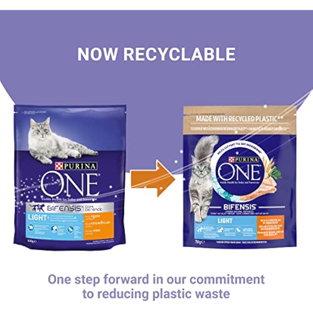 PURINA ONE Light Chicken Dry Cat Food 750g (Pack of 4)