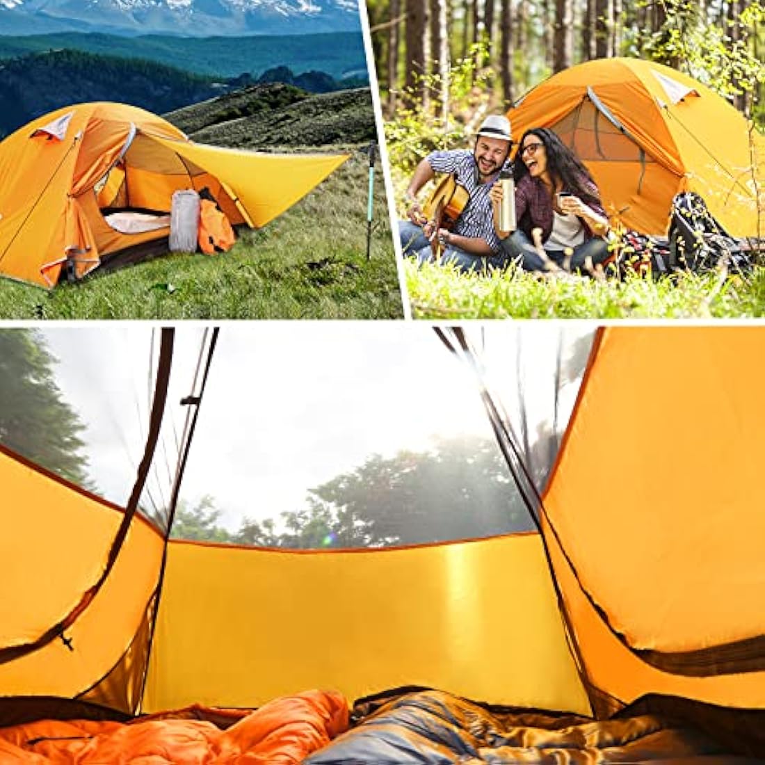 Bessport Tent 1 & 2 & 3 Person Ultralight Camping Tents, 3-4 Season Waterproof & Windproof Dome Tent, Small Pack Size, Suitable for Adults, Hiking, Camping, Outdoor