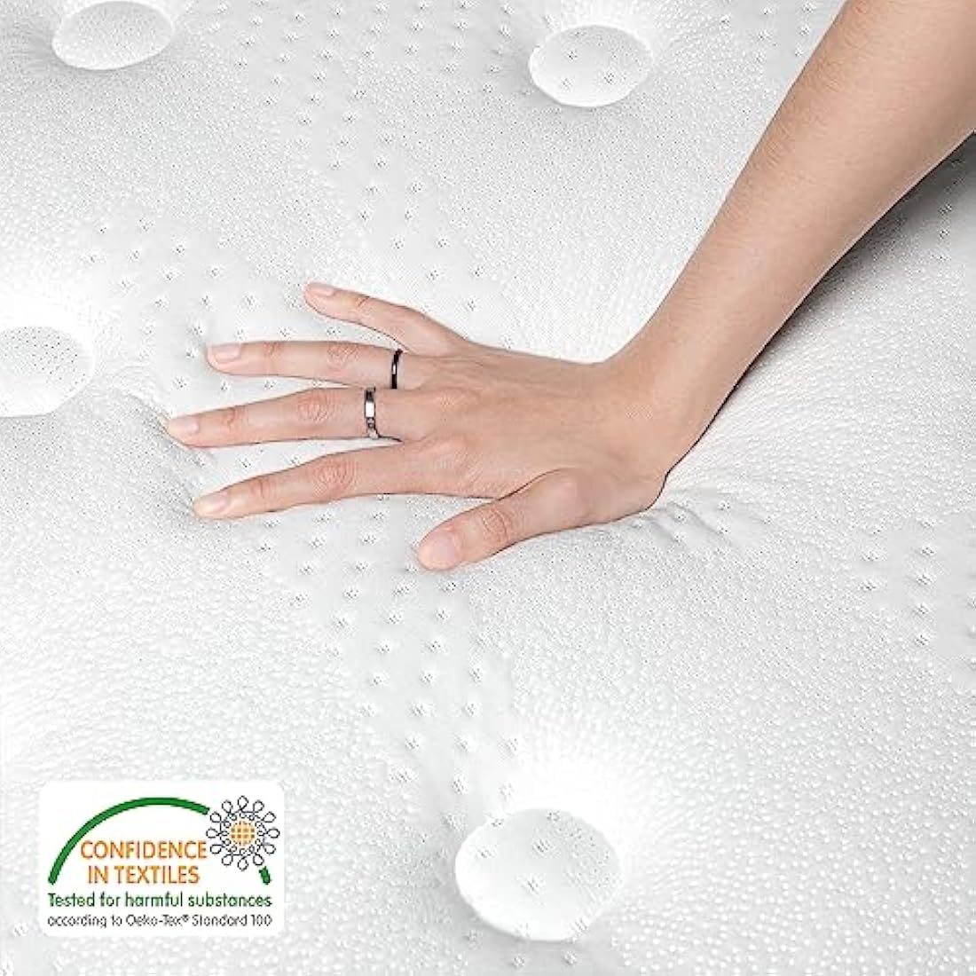 TeQsli Gel Individually Pocket Sprung Single Mattress 3FT with Breathable Soft Fabric, 10 Inch Hybrid Mattress Single for Pressure & Back Pain Relief, Medium Firm Mattress in a Box-90x190x25cm