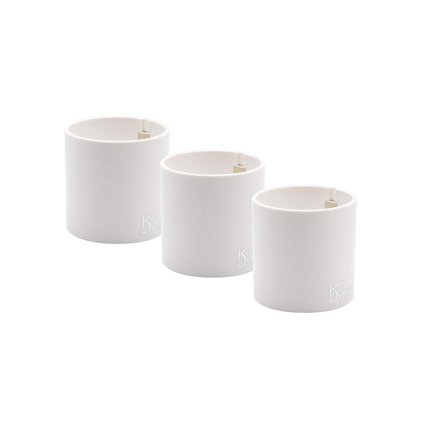 KalaMitica - Toothbrush Holder, Pen Holder, Kitchen Utensils Holder - Magnetic Containers to Save Space with Style - Set of 3 Cylinders - White