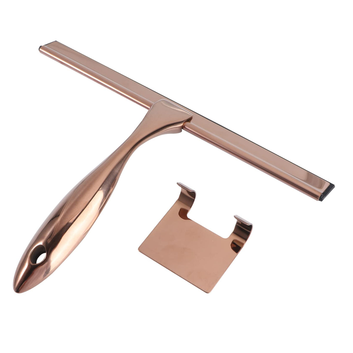 DOITOOL Stainless Steel Glass Wiper Bronze Silicone Home Bathroom Glass Scraper Squeegee for Floor Stainless Steel Cleaner Car Scraper Window Washing