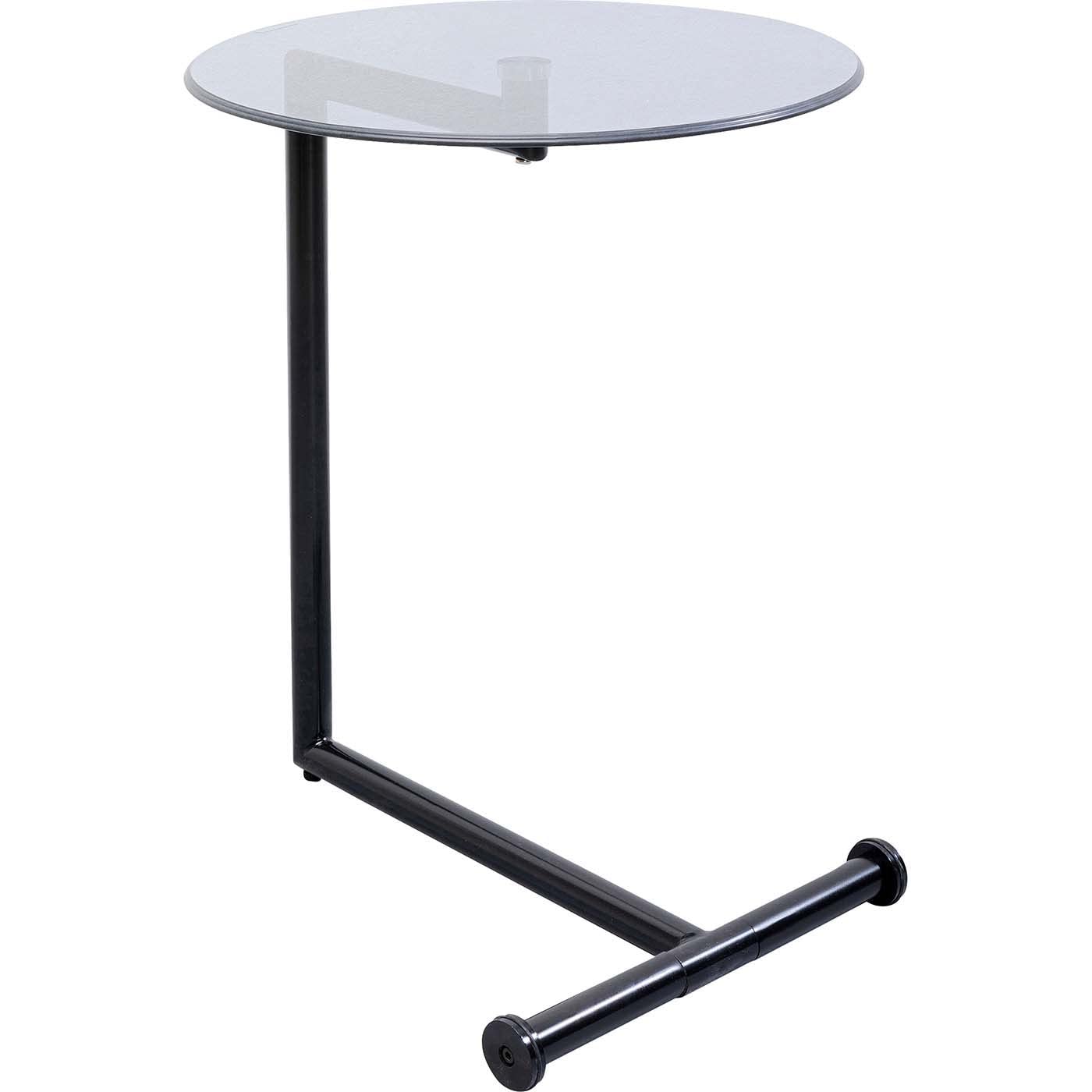 KARE Design Side Buffet Easy Living Black, 46 cm Diameter, Modern, Stainless Steel, Glass, Round Living Room Buffet, Bedside Buffet, Coffee Buffet