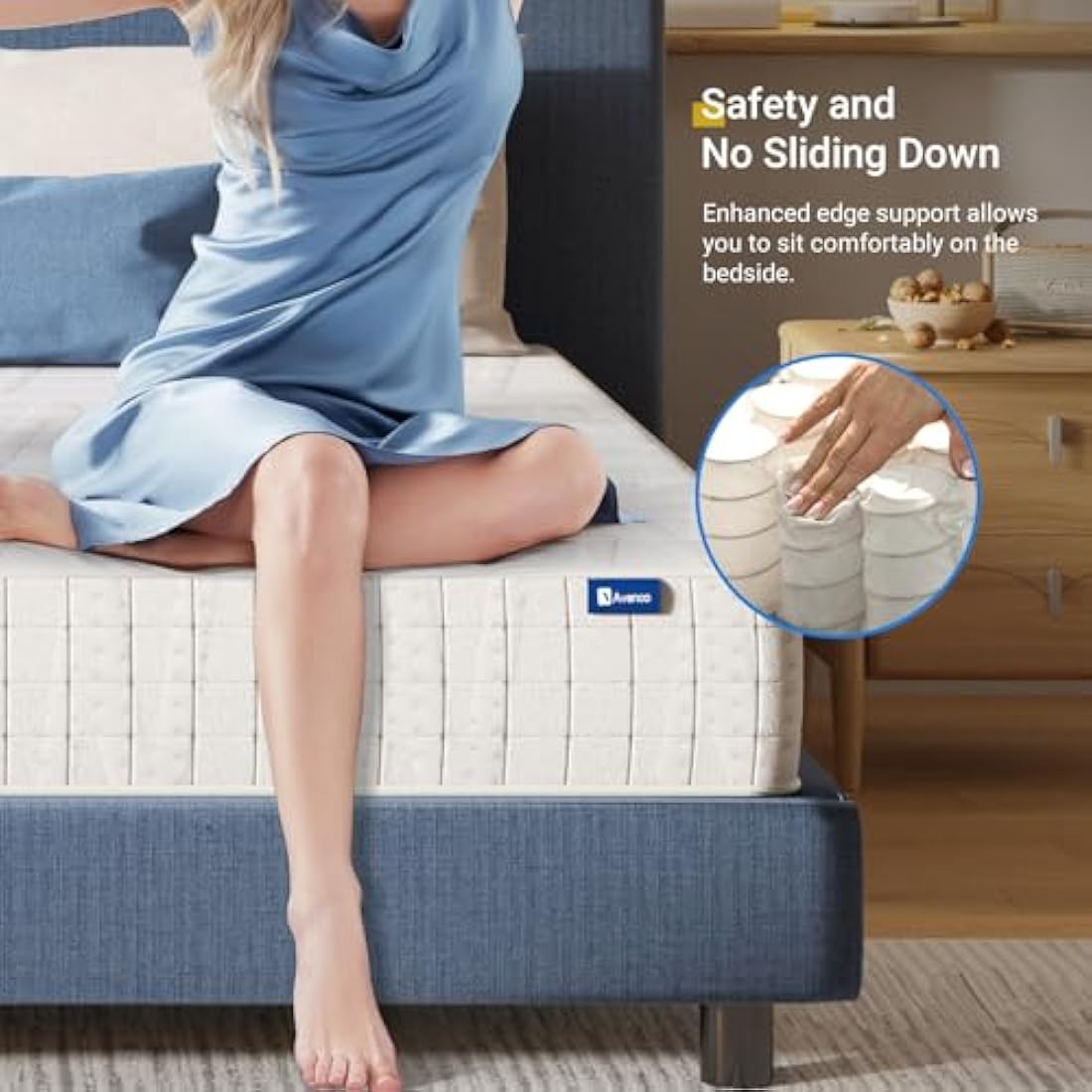 Avenco 3 Zone Pocket Sprung Mattress Medium Firm Feel, 9.8 Inch 3FT Single Mattress with Breathable CertiPUR-US Foam, Skin-friendly OEKO-TEX Fabric 90x190x25cm