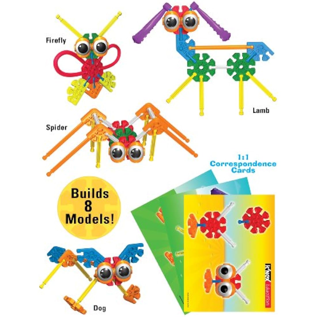 Kid K'NEX | Group Building Set | Fun and Kids Construction Toy, Engineering Toy for Creative Play, 131 Piece Learning Kit Suitable for Children Ages 3+ | Basic Fun 78750, Medium