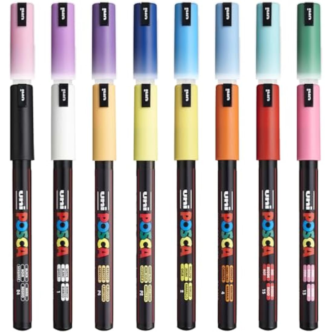 Posca Water Based Permanent Marker Paint Pen - Multi Surface Use - PC-1MR, 0.7mm Ultra Fine - Starter Set of 16 in Gift Wallet