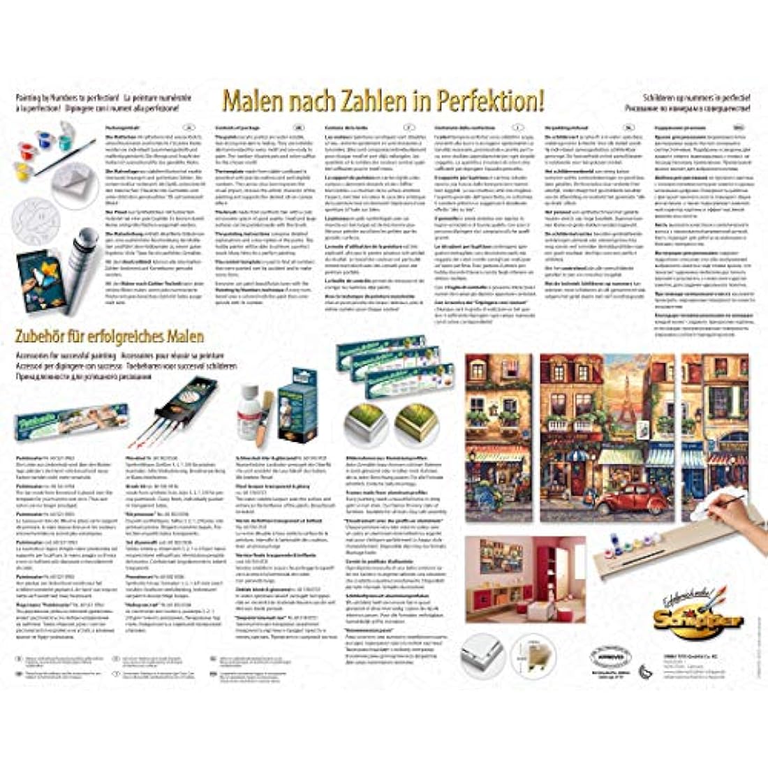 Schipper 609260626 "Paris Nostalgiey Triptychon Paint By Numbers Board