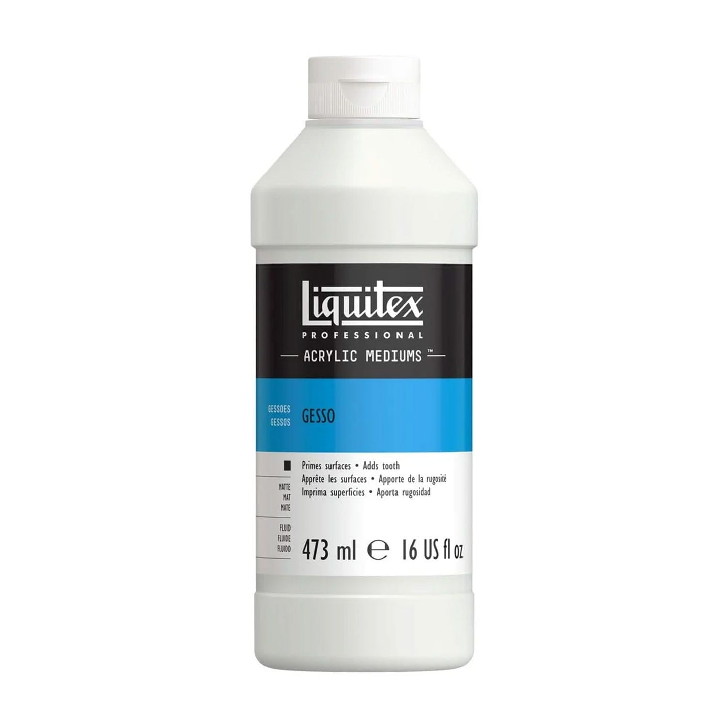 Liquitex Professional Acrylic Medium for Acrylic and Oil Paint, White Gesso Surface Prep, 473 ml
