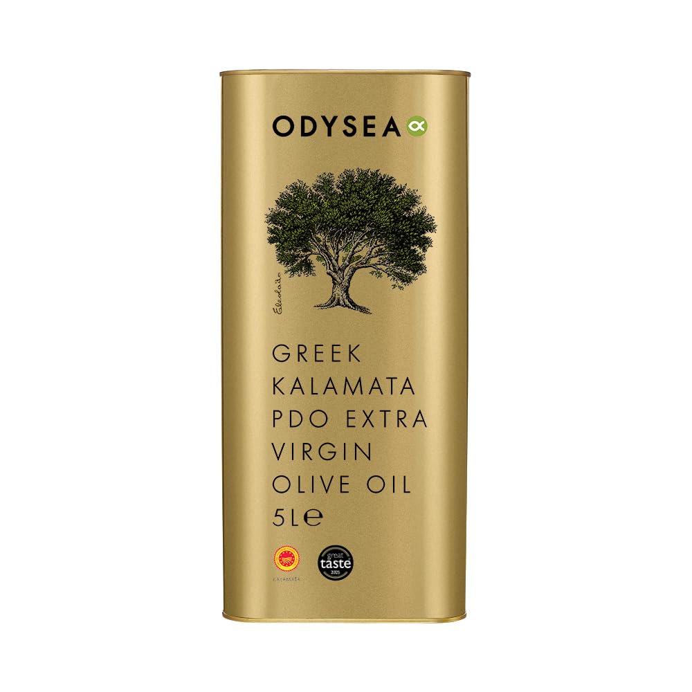 Odysea Greek PDO Kalamata Extra Virgin Olive Oil Tin, 5 Litre