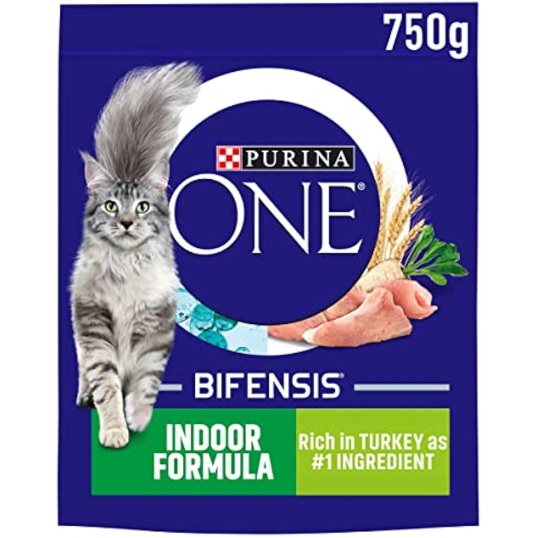 PURINA ONE Indoor Turkey Dry Cat Food 750g (Pack of 4)