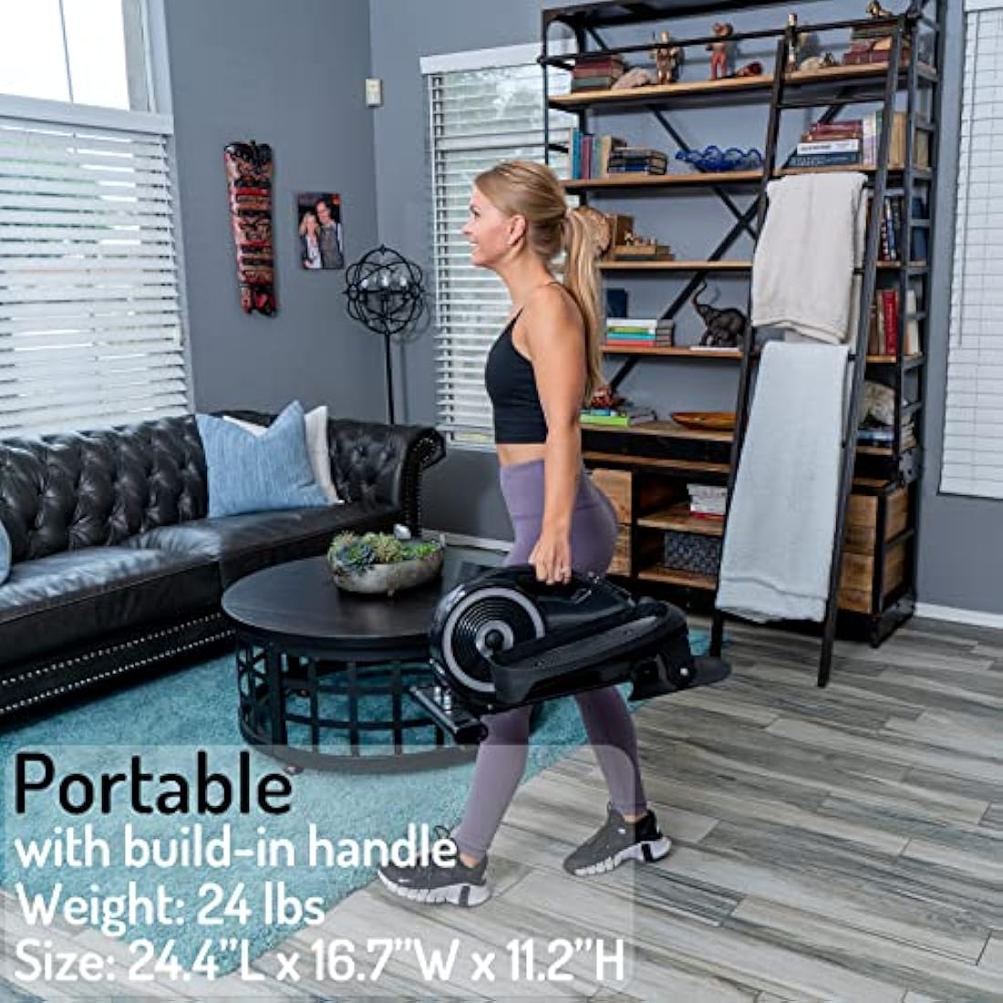 YYFITT Under Desk Elliptical Machine w/Luminous Digits, Pedal Exerciser w/Big Pedal, Adjustable Resistance for Home & Office Daily Workout, 2-in-1 Seat & Stand Up Exercise w/Detachable Display