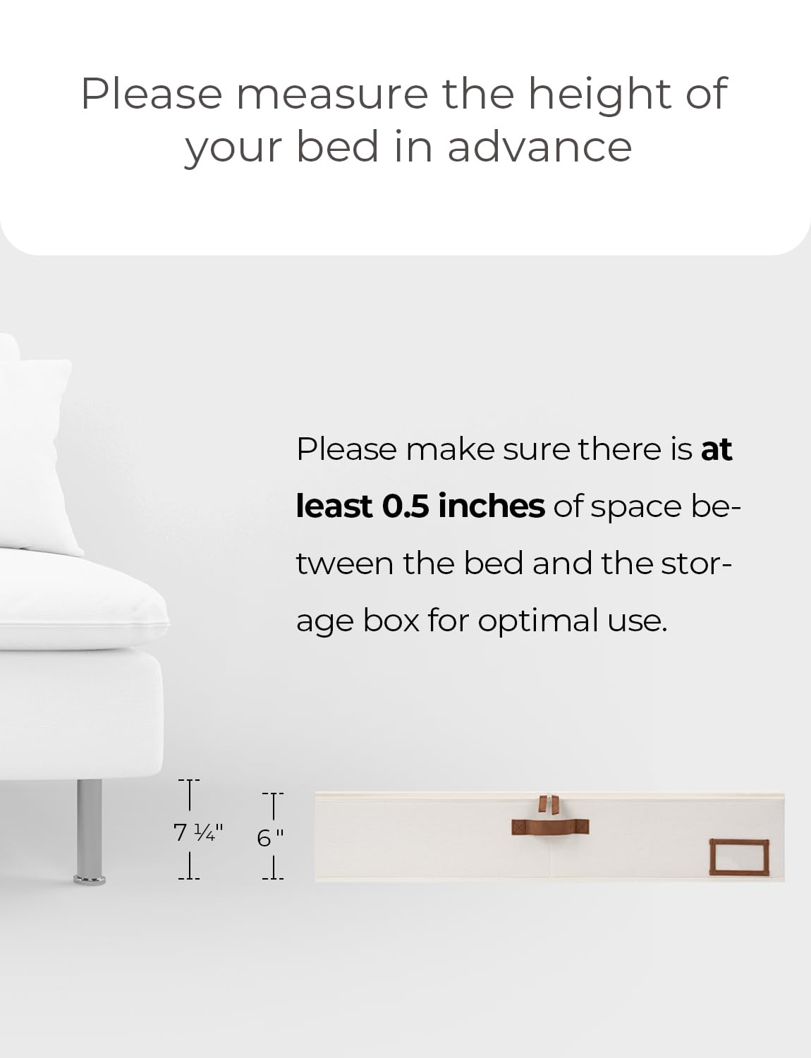 StorageWorks Underbed Storage Box, Under Bed Clothes Organizer With Sturdy Structure and Ultra Thick Fabric, Ivory White, Large, 2 pack