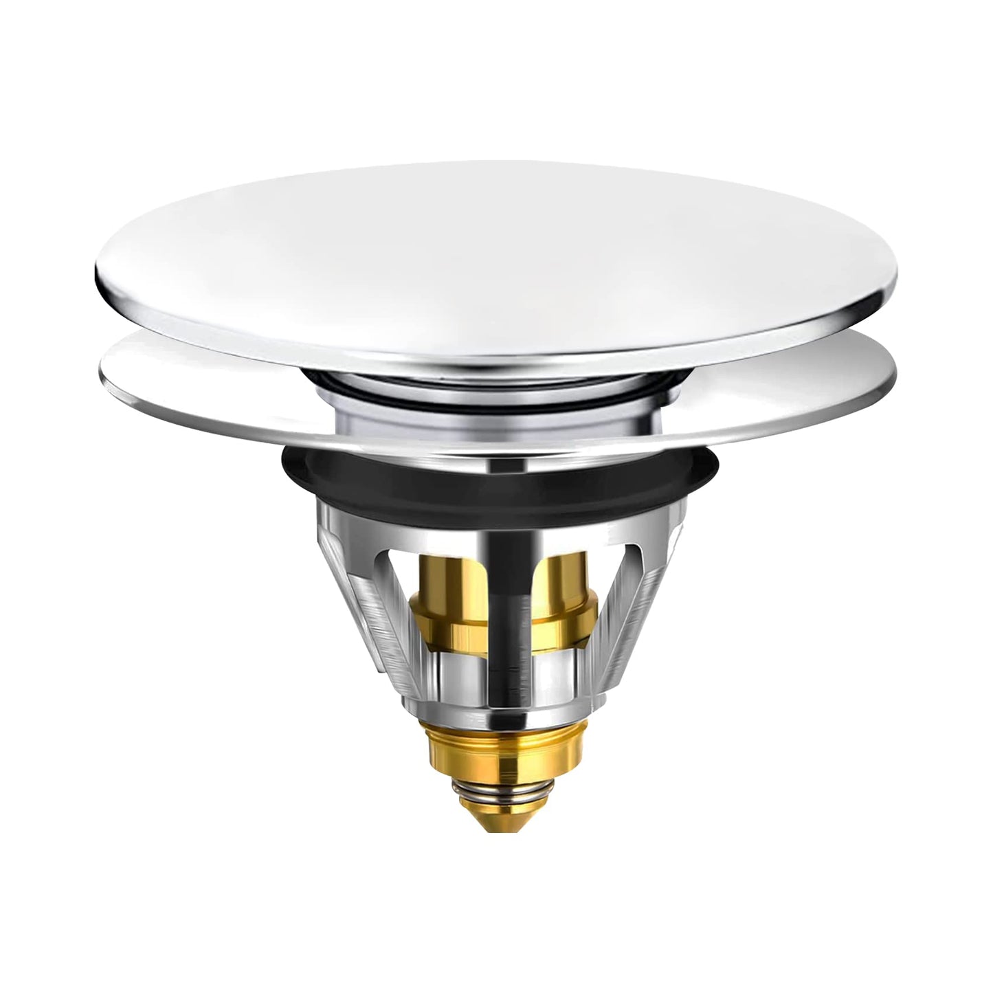 Sink Plug Replacement, Brass Universal Bathroom Pop Up Drain Stopper