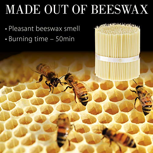 Danilovo Thin Taper Beeswax Candles - Honey-Scented, Decorative Candles Ideal for Birthday Decoration or Church Prayers - White Drip Free, Tall &