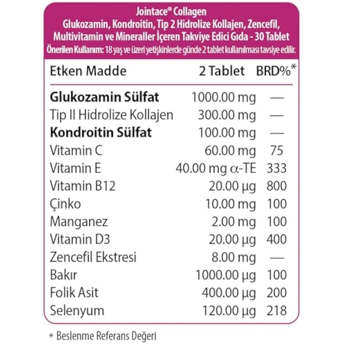 Vitabiotics Jointace Collagen - 30 Tablets
