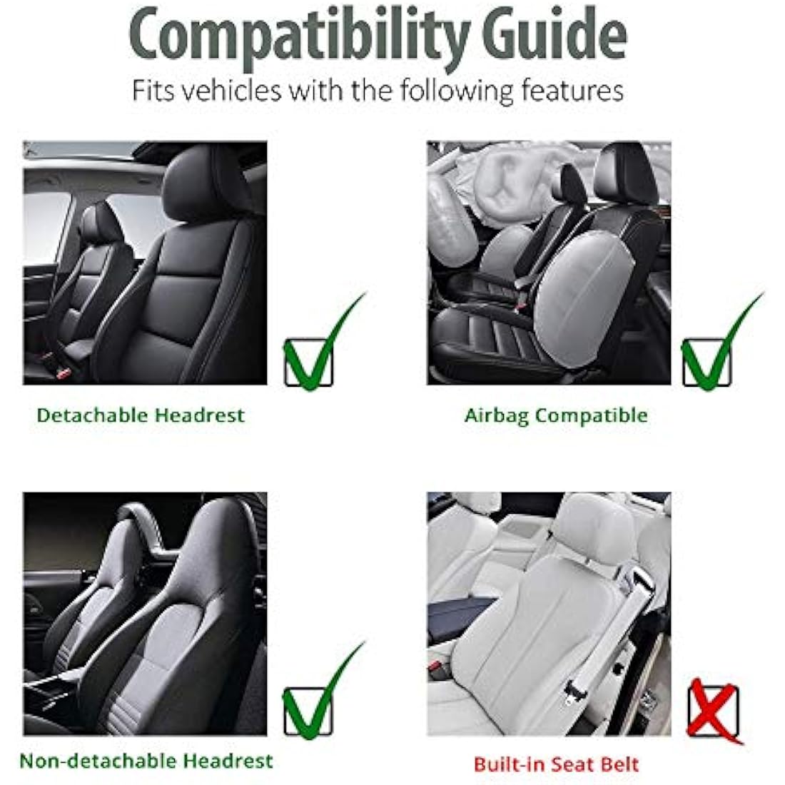 TOYOUN Classic Universal PU Leather Car Front Seat Covers High Back Bucket Seat Cover - Fit Most Cars, Trucks, SUVS, or Vans 2 PCS Red Auto Seat Covers Set Car Seat Protector for All Seasons