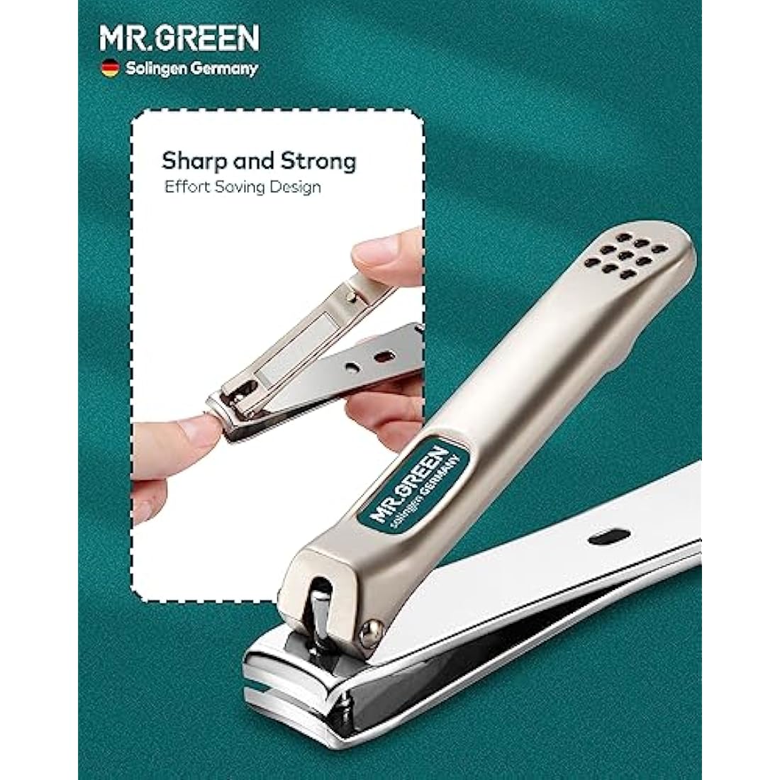 MR.GREEN Manicure Pedicure Sets, 3 Pcs Nail Clippers Set, German Premium Stainless Steel Nail Clippers Kit with High-end Leather Case, Professional Fingernail & Toe Nail Clippers for Men and Women