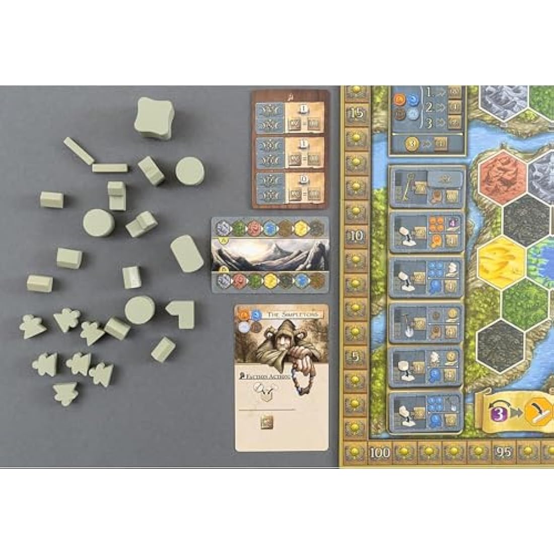 Capstone Games Terra Mystica: Big Box - Contains: Terra Mystica: Base Game, Fire & Ice Expansion, Merchants of The Seas Expansion by Automa Factory. Ages 14+, 1-5 Players, 30 Min Per Player