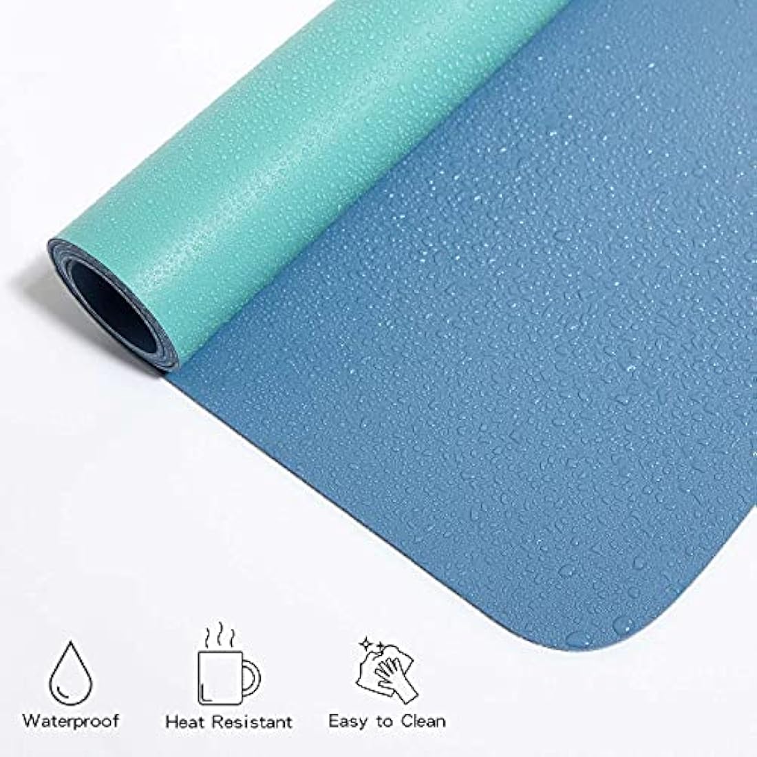 DOBAOJIA Desk Pad XX-Large, Desk Mat, Desk Blotter, Laptop Pad, Extended Mouse Mat, Mouse Pad XXL, Writing Pad for Office/Home, Dual-Side Use PU Leather Waterproof 35.4" X 16.9"(Steel Blue/Green)