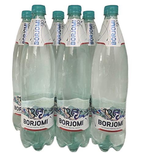 Mineral Carbonated Water Borjomi Sparkling Water in Plastic 1,0l Bottle [Pack of 6]