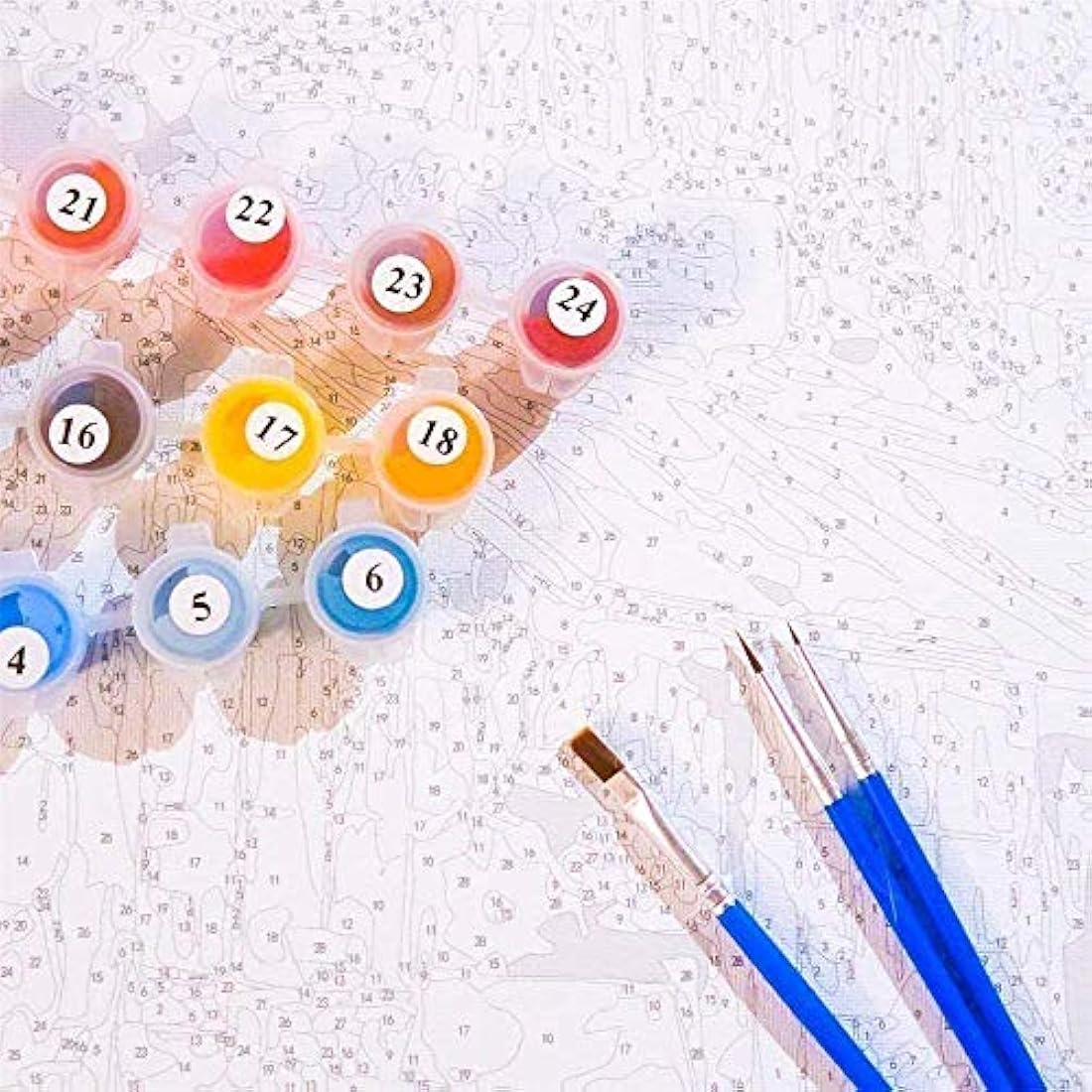 Painting by Number Kits for Adult, DIY Canvas Oil Painting Kit for Kids or Beginner with Paint brushes Acrylic Pigment Drawing Paintwork 16x20inch Without Frame (Sea view)