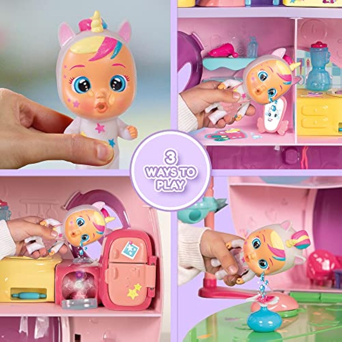 CRY BABIES MAGIC TEARS Dreamy's Mega House, Dreamy character Dolls House with +25 Accessories - Playset toy for Boys and Girls +3 Years