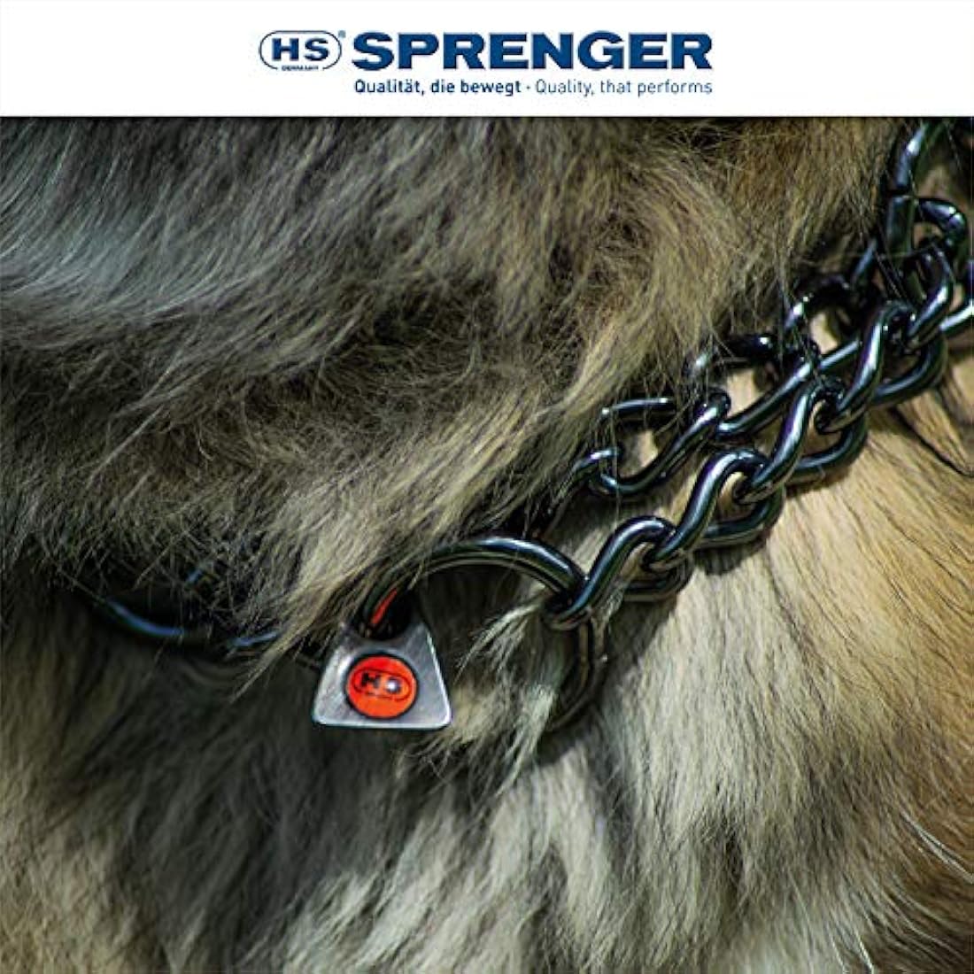 Sprenger Dog Necklace with Pull Chain 3 mm I Stainless Steel Dog Collar for Short and Long Hair Dog Breeds up to 55 kg 55 cm Black