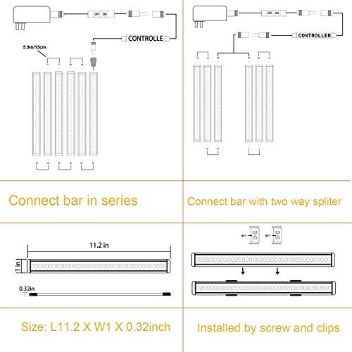 AlBOO Under Cabinet Kitchen Lights Wired LED Dimmable Warm White,28cm Under Cupboard Kitchen Lights 12V Plug in with Mains,Ultra Thin Fixture Under Couter Lights Display Lights for Cabinet 6 Pack
