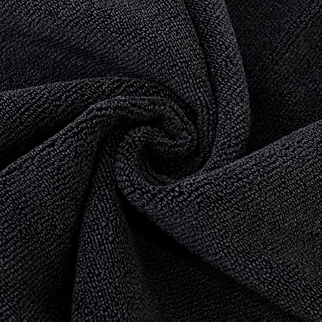 POLYTE Professional Quick Dry Lint Free Microfibre Hair Drying Salon Towel, 12 Pack (40x73 cm, Black)