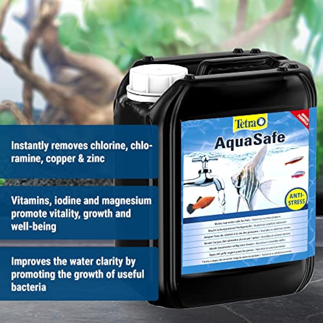 Tetra AquaSafe, to Turn Tap Water into Safe and Healthy Water for Fish and Plants, 5 Litre