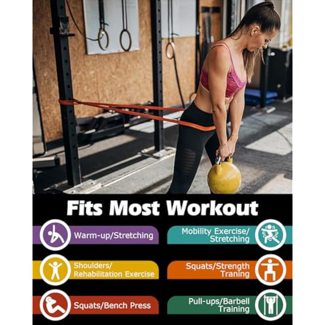 Zacro Pull Up Bands Set - 6 Levels Resistance Bands Set for Men and Women - Exercise Loop Bands with Door Anchor, Training Poster & Pouch for Workout Home Gym Exercise, Yoga, Pull Up Assistance Bands