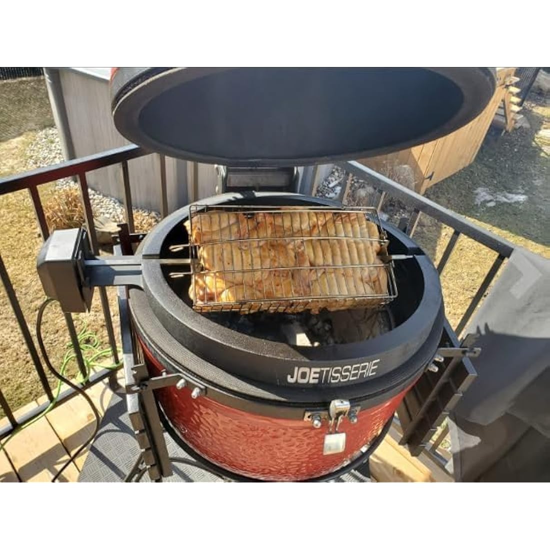 Onlyfire BRK-6042 Stainless Steel Flat Spit Rotisserie Grill Basket Fits 1/2” Hexagon, 3/8" Hexagon, 3/8" Square & 5/16" Square Rotisserie Spit Rods